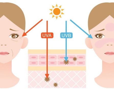 UVA,UVBによる肌への紫外線ダメージ